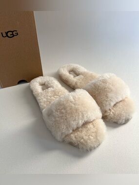 UGG Women's Fluff Slide Slippers in Natural Cream